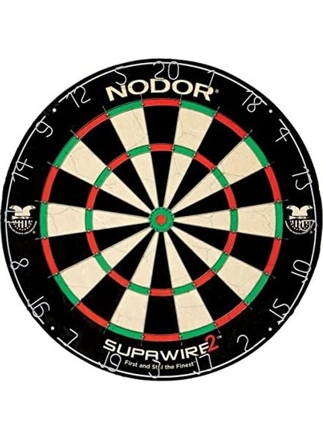 Nodor Supawire 2 Regulation-Size Bristle Dartboard with Moveable Number Ring and Hanging Kit